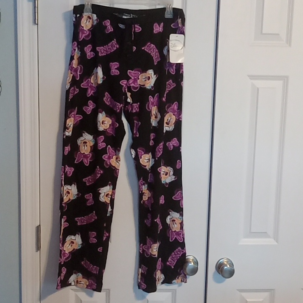 Disney Women's Black and Purple Minnie Mouse Pajama Pants - Picture 2 of 6